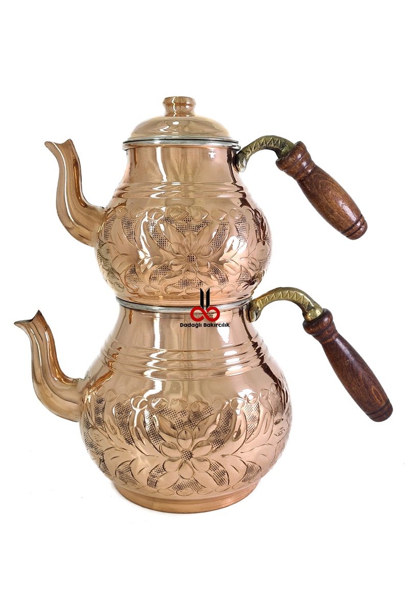 İşlemeli Bakır Çaydanlık